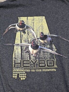 Heybo Men's Grey Duck Flight Graphic Short Sleeve Tee